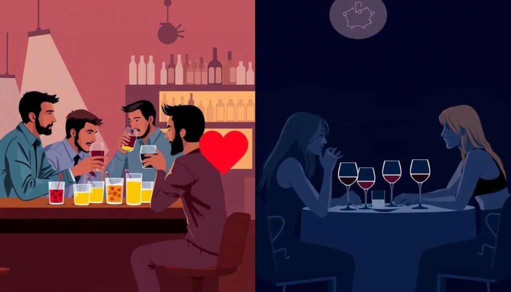 frequency of alcohol intake and gender differences and cholesterol