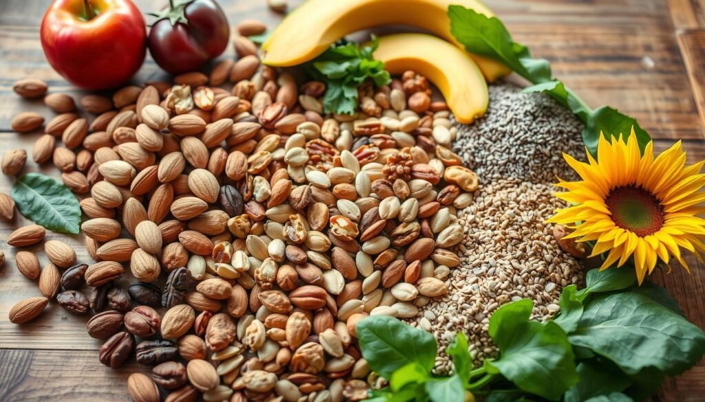 Heart-healthy diet including nuts and seeds