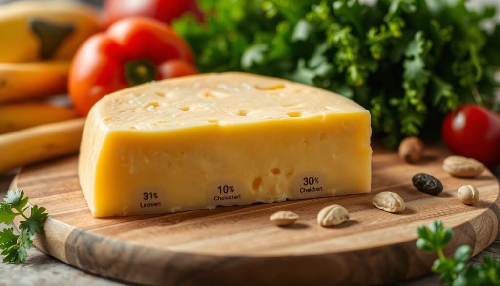 cholesterol content in cheddar cheese