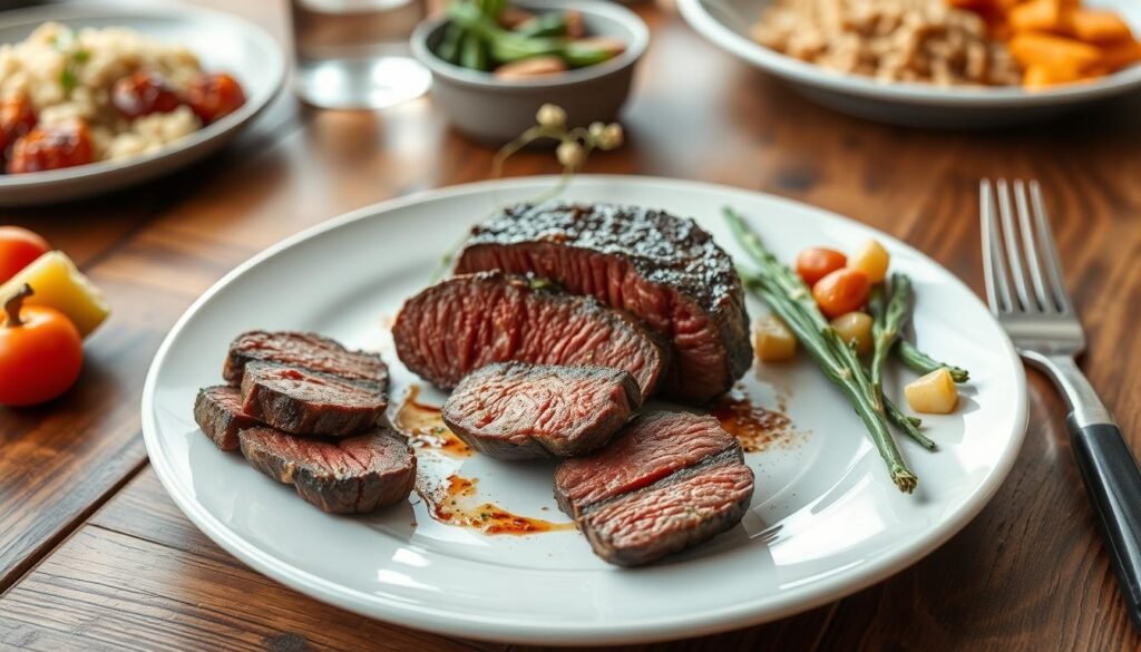 Recommended serving size for red meat per meal