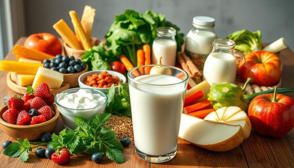 balanced diet with dairy