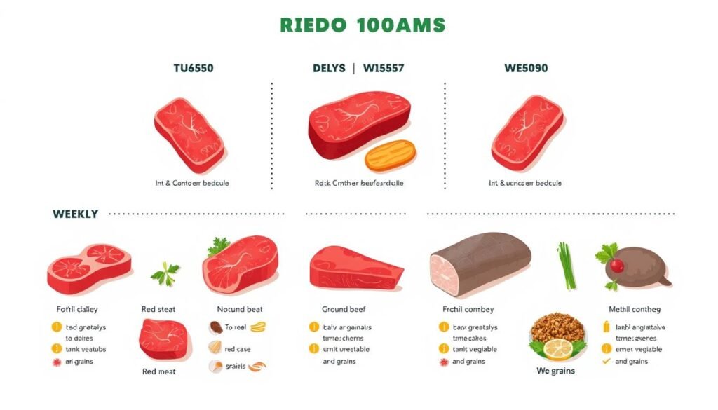 daily and weekly guidelines for red meat servings