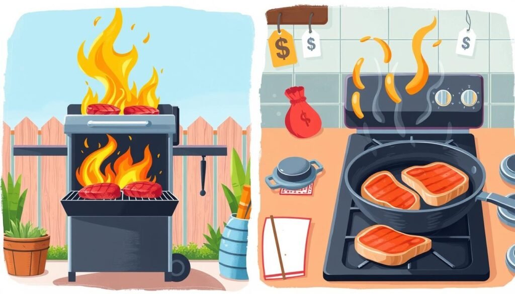 grilling vs frying comparison cost of cooking equipment