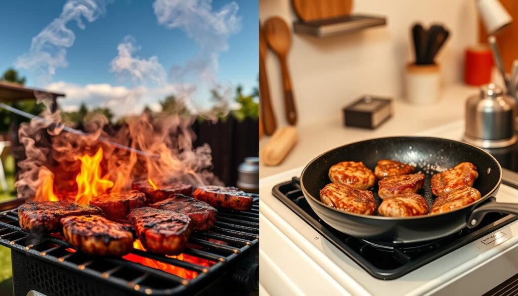 grilling vs. frying comparison