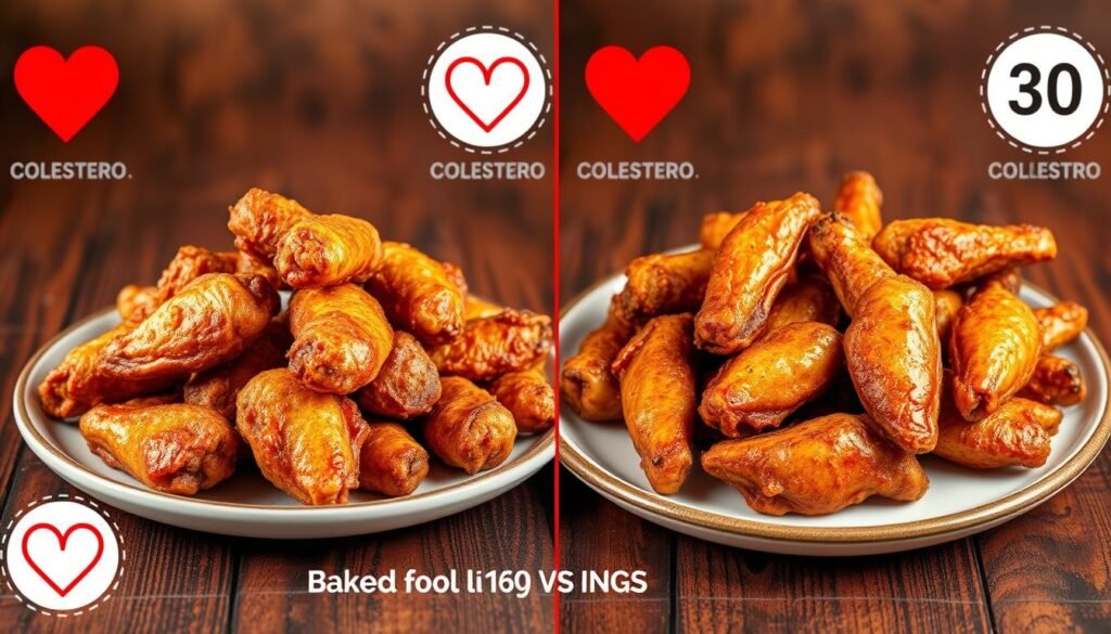 impact on cholesterol levels from fried vs baked chicken wings